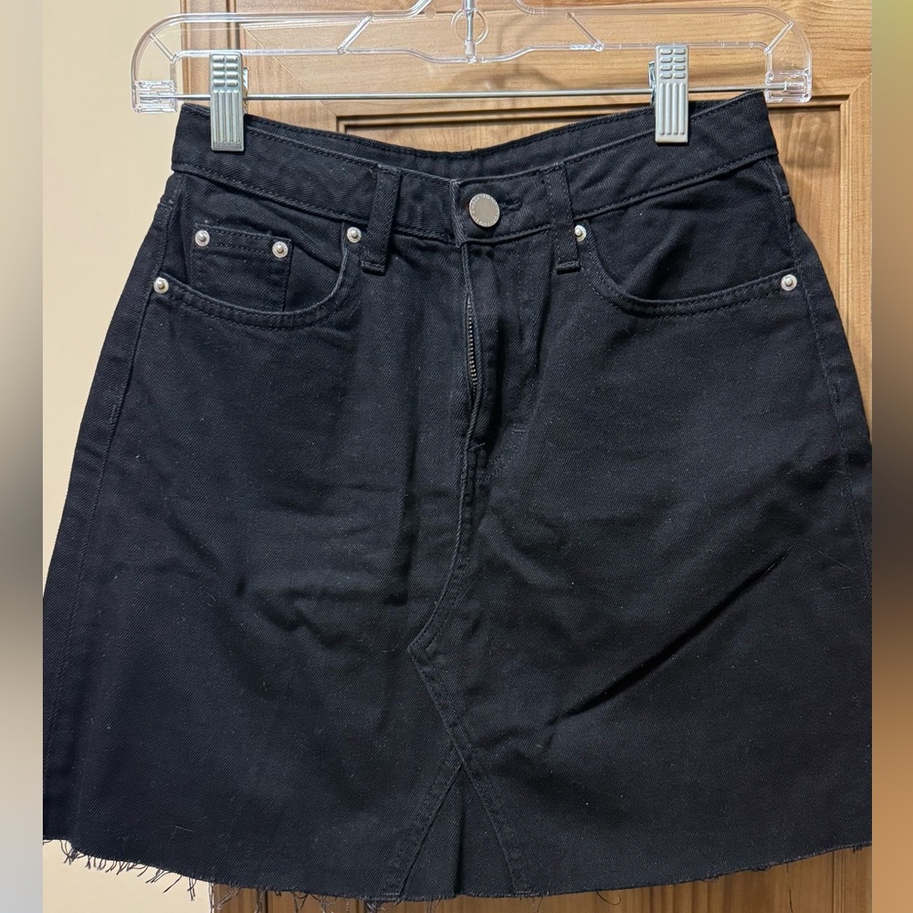 H&M Black Denim Mini Skirt, NWOT